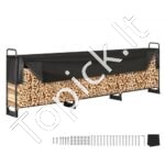 Metalinė malkų lentyna, 386 x 36 x 117 cm, 400 kg, su dangčiu.