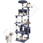 Kačių draskyklė su nameliais 133 cm tamsiai pilkas
