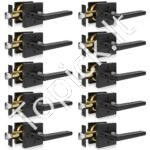 10 vnt. kvadratinių durų rankenų, matinės juodos, be raktų.