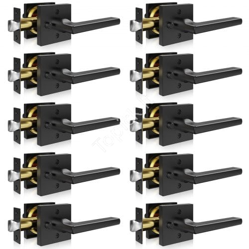 us2FFXYSMBS10J00SH144V02Fgoods_img-v12Fdoor-knob-m100-1.2.jpg 10 vnt. kvadratinių durų rankenų, matinės juodos, be raktų. - Image 1