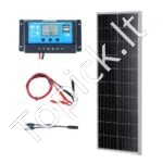 100W 12V monokristalinių saulės kolektorių rinkinys su įkrovimo valdikliu