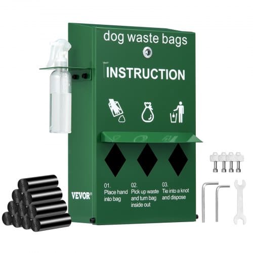 us2FGFBZDFPQDXG0YQ2UFV02Fgoods_img-v12Fdog-waste-station-m100-1.2.jpg Lauko Šunų Atliekų Šalinimo Stotelė su Maišelių Dalytuvu, 600 Maišelių Komplekte - Image 1
