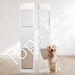 Šunų durys su šunų sklende, stumdomos, reguliuojamos 1927-2049 mm, XL dydžio.