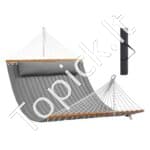 3,66 m dvigubas hamakas su kietmedžio skleistuvais, nuimama pagalve, grandinėmis, 217,72 kg talpa.