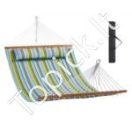 3,66 m dvigubas hamakas su kietmedžio skleistuvais, nuimama pagalve ir grandinėmis, 217,72 kg talpa.