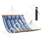 3,66 m dvigubas hamakas su kietmedžio skleistuvais, pagalve, grandinėmis, 217,72 kg talpa.