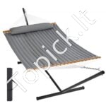 Dviejų asmenų hamakas su 3,66 m stovu, 217,72 kg talpa, su krepšiu ir pagalve.