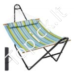 Dviejų asmenų hamakas su plieniniu stovu, 217,72 kg talpa, su krepšiu ir pagalve.