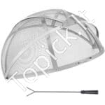 91 cm nerūdijančio plieno ugniavietės dangtis, lengvai atidaromas.