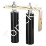 Slankiojančių vartų ritinėlių kreipiamieji su L formos laikikliu, 200x180x45 mm.