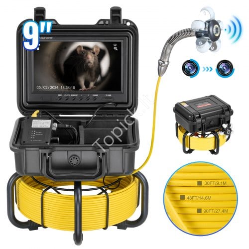 us2FJLKXSGDNKJ9Y9ATFTV22Fgoods_img-v12Fsewer-camera-m100-1.2.jpg Savaime išsilyginanti 30 m kanalizacijos kamera su 9 colių ekranu ir 36x priartinimu - Image 1