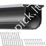 Garažo durų sandariklis su aliuminio laikikliais, 4,88 m, juodas.