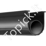 Garažo durų sandariklis, 4,88 m, 5/40,64 cm T formos, 3,3 cm pločio, juodas