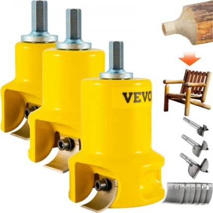 Tenon Cutter, 25,4 mm, 38 mm ir 50,8 mm, aliuminio/plieno rąstų pjaustytuvas, su išlenktais ašmenimis ir varžtais