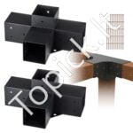 2 vnt. 4 krypčių 100x100 mm pergolos kampiniai laikikliai.