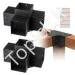 2 stulpelių jungčių rinkinys, 90° kampinis laikiklis, plieninės plokštės, 390 x 270 x 202 mm.