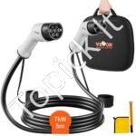 Elektromobilio įkrovimo kabelis 2 tipo, 32A, 5m, 7kW, TPU