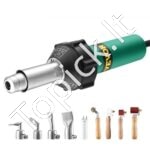 Karšto oro plastiko suvirintojas 1600 W su 9 priedais (PVC, TPO, vinilas)