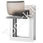 Sieninės naminių gyvūnėlių durelės su užraktu, 3 magnetai, metalinis rėmas, mažos.