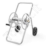 Žarnos ritės vežimėlis, talpina 53 m 5/8" žarnos, su ratukais, plieninis.
