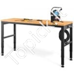 Darbo stalas 122 x 61 x 97 cm, aukštis 72-97 cm, 900 kg galia, su lizdais ir kojų pagalvėlėmis