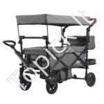 Sulankstomas papludimio vežimėlis, dvivietis, 25 kg, tamsiai pilkas