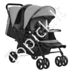 Dvivietis vaikų vežimėlis 120x53,5x102cm, tamsiai pilkas