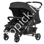 Sulankstomas dvivietis (šoninis) vaikų vežimėlis 82x74x102 cm, juodas