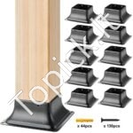 10 vnt. 101,6x101,6 mm stulpų bazės laikiklių, plieniniai, milteliniu būdu dengti.