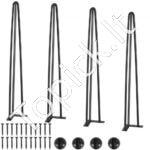 71 cm juodos stalo kojos (4 vnt., 408,2 kg talpa, 3 strypai)