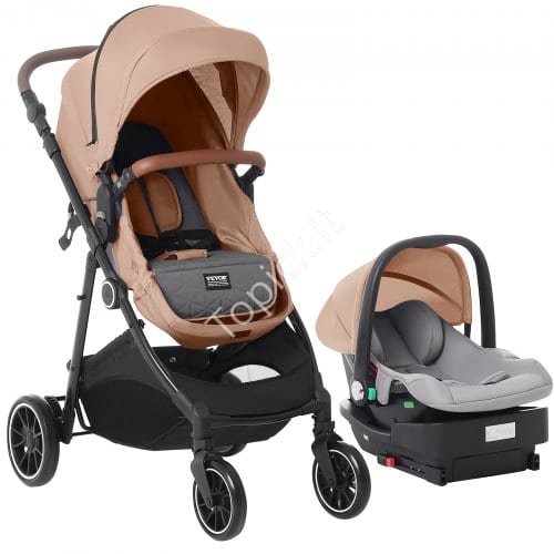 us2FYETCLXXTZYZY0W6G5V02Fgoods_img-v12Fbaby-stroller-travel-systems-m100-1.2.jpg 3in1 vaikų kelioninis vežimėlis, autokėdutė, ruda - Image 1
