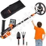 Metalo detektorius vaikams, 6 colių vandeniui atspari paieškos ritė su LCD ekranu, 26-36'' aukso detektorius, lengvas anglies pluošto kotas, skirtas jaunesniems ir jauniems aukso monetų lobių ieškotojams