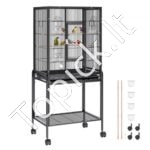 Didelis paukščių narvas su ratukais  61x43x137 cm