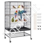 Didelis paukščių narvas su ratukais 79x51x132 cm