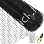 Aparatūros audinys 61 x 127 cm, 1"x1" tinklas, juoda vinilu dengta viela su žnyplėmis ir pirštinėmis.