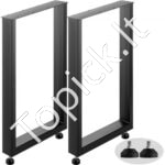 Juodos metalinės stalo kojos, 2 vnt., 60x72cm.