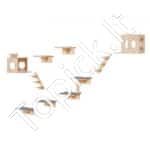 Sieninės kačių lentynos medis su hamaku 9 vnt