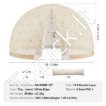 3.66 x 2.19m kupolo burbulų palapinė su dvigubu dangčiu ir permatomu langu, stovyklavimui - Image 4