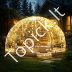 3.66 x 2.19m kupolo burbulų palapinė su dvigubu dangčiu ir permatomu langu, stovyklavimui - Image 5