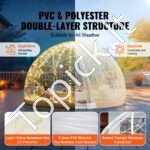 3m kupolo burbulų palapinė su dvigubu dangčiu ir skaidriu langu, stovyklavimui - Image 8