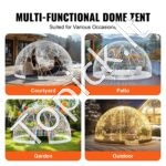 3m kupolo burbulų palapinė su dvigubu dangčiu ir skaidriu langu, stovyklavimui - Image 9