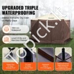 Iškylos pavėsinė palapinė su 6 pusėmis, saulės stoginė, 3.51 x 3.51 x 2.28 m - Image 3