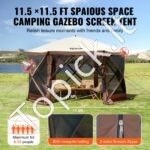 Iškylos pavėsinė palapinė su 6 pusėmis, saulės stoginė, 3.51 x 3.51 x 2.28 m - Image 7