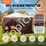 Iškylos pavėsinė palapinė su 6 pusėmis, saulės stoginė, ruda 3,81 x 3,81 x 2,28 m - Image 2