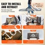 Iškylos pavėsinė palapinė su 6 pusėmis, saulės stoginė, ruda 3,81 x 3,81 x 2,28 m - Image 5