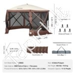 Iškylos pavėsinė palapinė su 6 pusėmis, saulės stoginė, ruda 3,81 x 3,81 x 2,28 m - Image 7