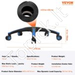 Kėdės bazė su ratukų tvirtinimu  Φ710 mm, mėlynos spalvos - Image 6