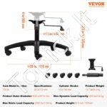 Kėdės bazė su ratukų tvirtinimu  Φ710 mm 100 mm - Image 6