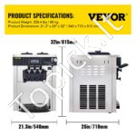 Stalinis ledų gaminimo aparatas 2200 W, 2 x 6 l, 220 V, baltas, su kiaušinių kūgio ir kiaušinių padėklu, nerūdijančio plieno. - Image 3