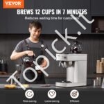 Komercinė filtrinė kavos virimo mašina su 2 stikliniais ąsočiais – 2 x 1,8 L - Image 8